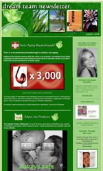 Shaklee Team email marketing template, example email newsletter