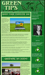 Green Tips Email Newsletter Template for Email Marketing